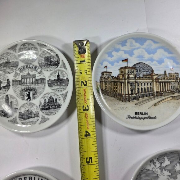 Set Of 4 Vtg Berlin Souvenir coasters trinket dishes Germany landmarks HLR - Picture 6 of 7